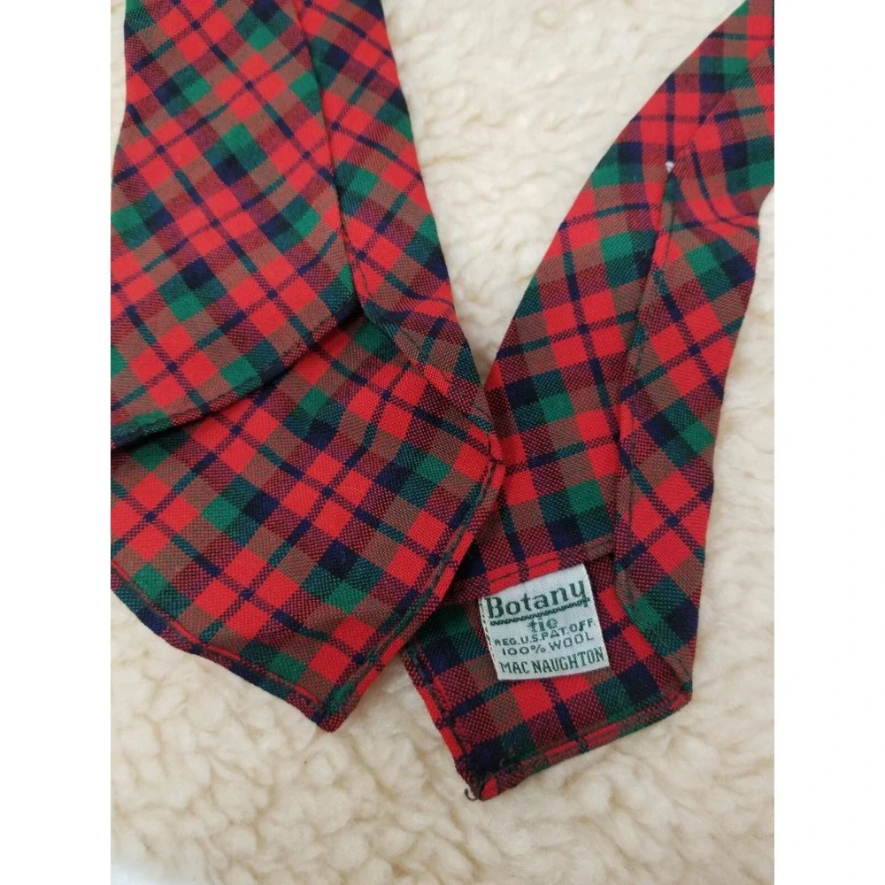 Botany Brand Tie‎ Mens Necktie Slim Narrow VTG 50s 60s Skinny Wool Tartan USA